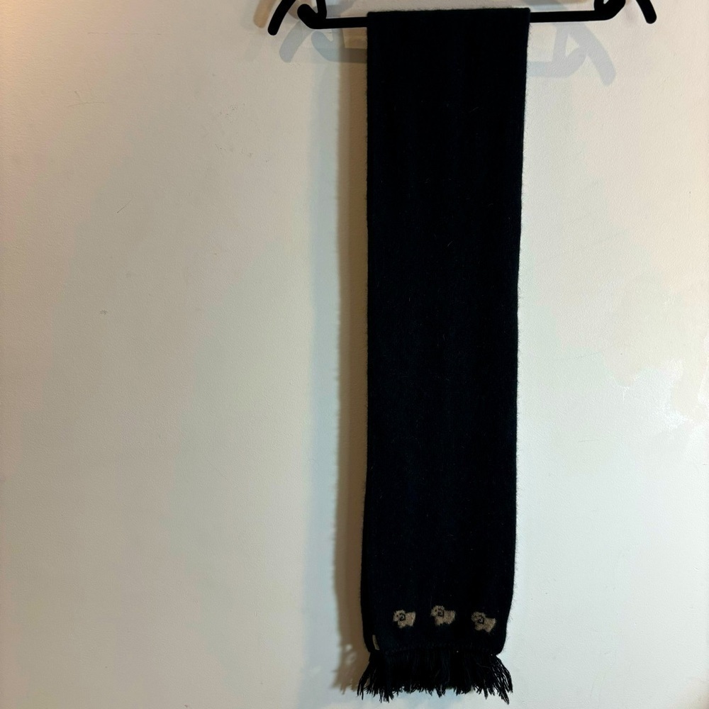 NEW ZEALAND NATURAL CLOTHING Scarf 100% NZ Made Rams Patten Narrow Fringed